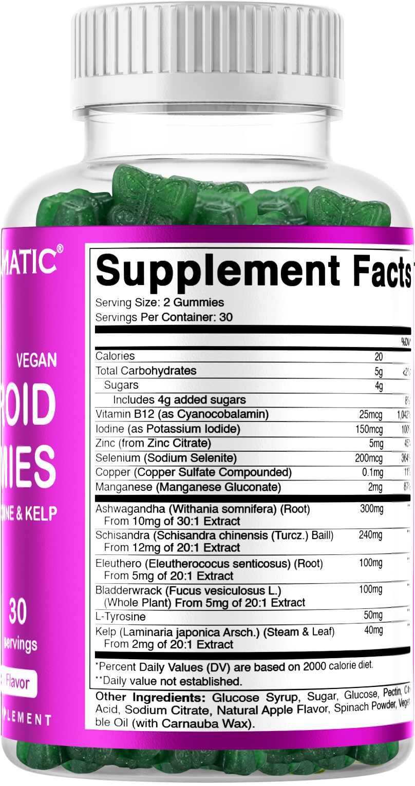 Thyroid Support with Kelp & Iodine - 60 Gummies