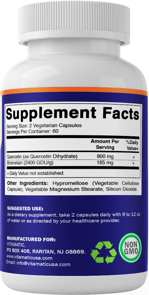 Quercetin with Bromelain - 120 Vegetarian Capsules