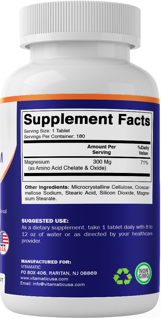 Vitamatic Chelated Magnesium 300mg - 180 Tablets