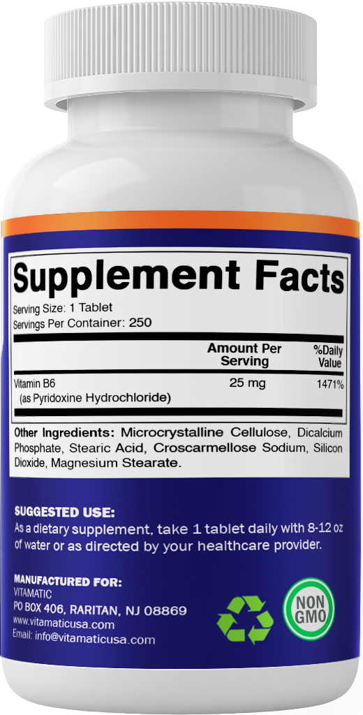 Vitamin B6 25 mg - 250 Tablets