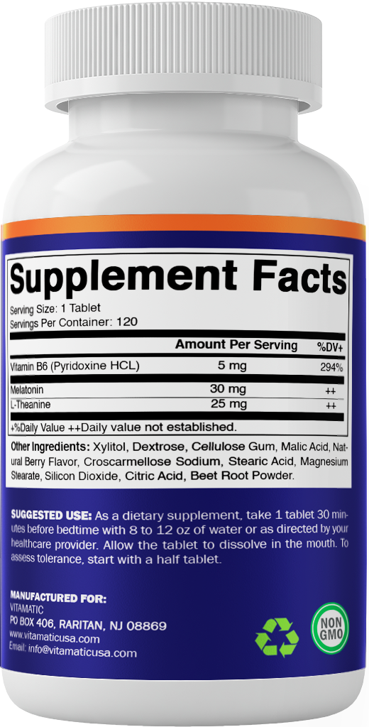Melatonin 30 mg with L-Theanine & B6 120 Fast Dissolve Tablets