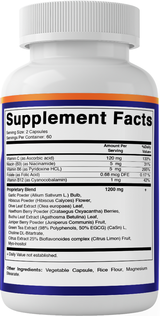 Tinnitus Relief Support - 120 Veggie Capsules - 1200 mg Per Serving
