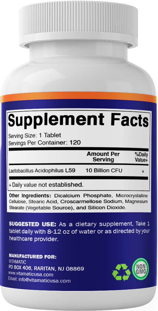 Acidophilus Probiotic 10 Billion CFU Daily Probiotic Supplement 120 Tablets