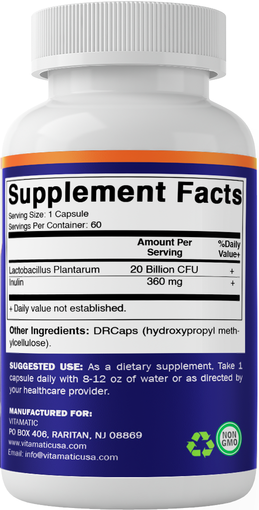 Lactobacillus Plantarum 20 Billion - 60 DR Capsule