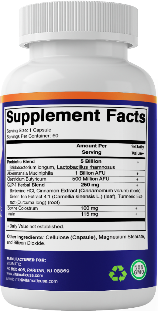 Vitamatic GLP-1 Support Supplement for Men & Women 60 Capsules