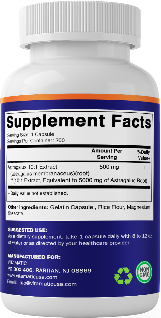 Astragalus 5000mg per serving - 200 Vegetarian Capsules