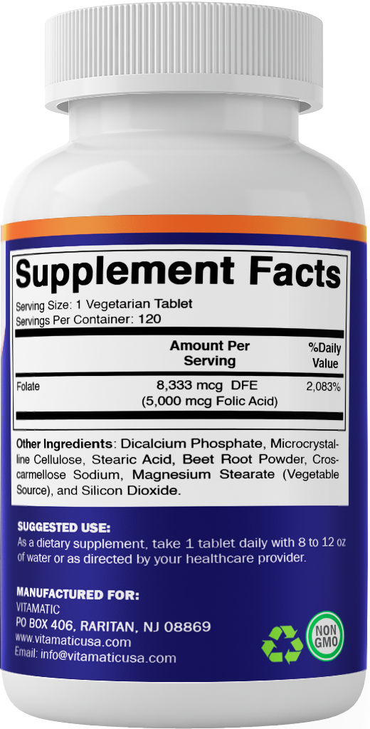 Folic Acid 5mg - 120 Tablets