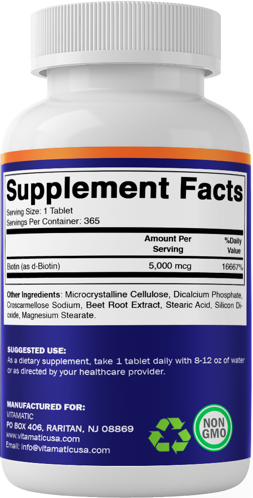 Biotin 5000mcg - 365 Vegan Tablets