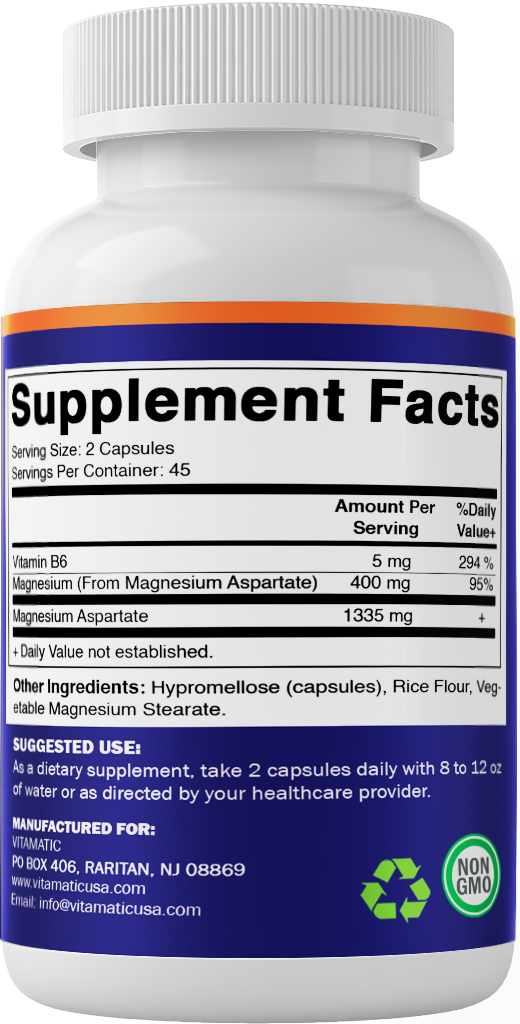 Magnesium Aspartate 400mg 90 Vegetarian Capsules
