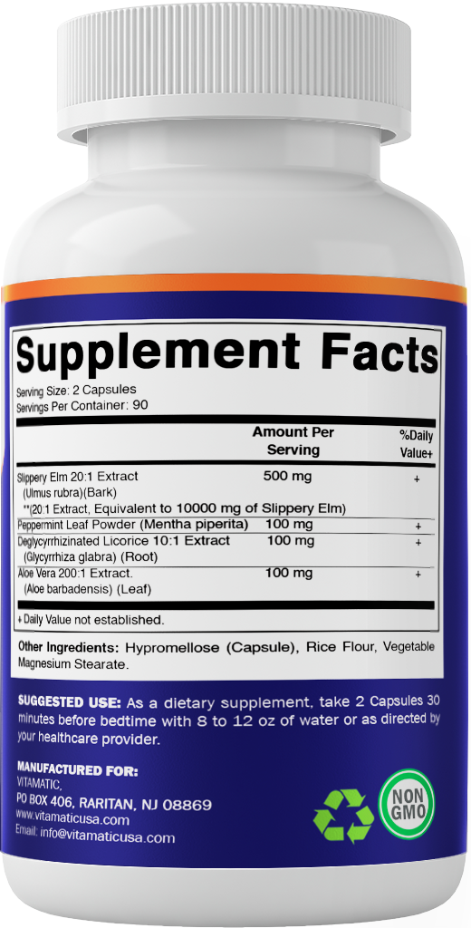 Slippery Elm Bark 10000mg - 180 Vegetarian Capsule