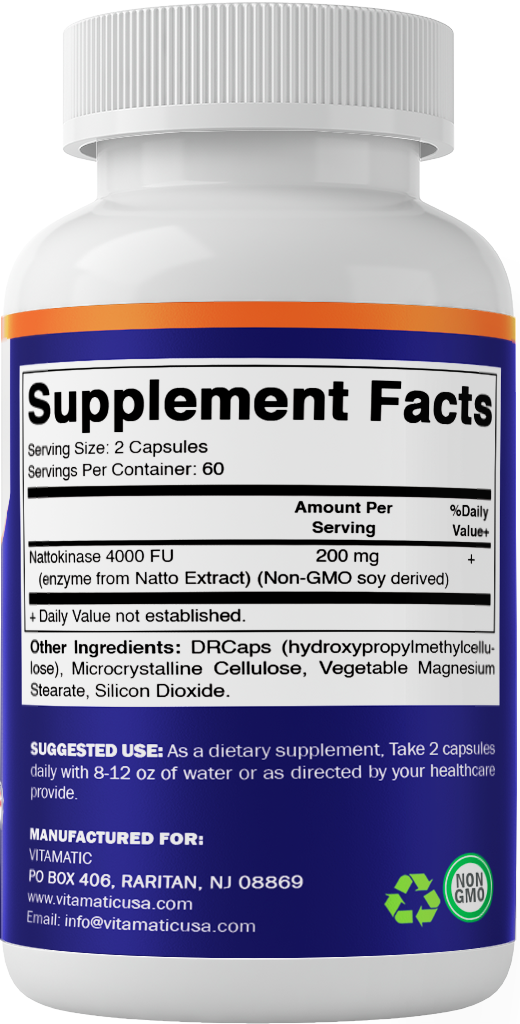 Nattokinase 4,000 FU Servings - 120 DR Capsules