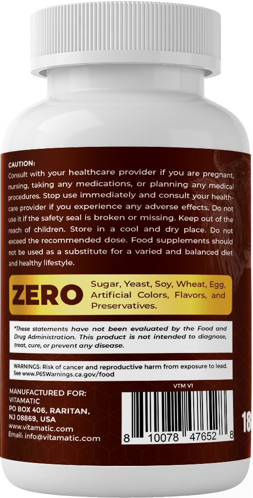 Vitamatic Grass-Fed Beef Trachea + Liver, 180 Capsules