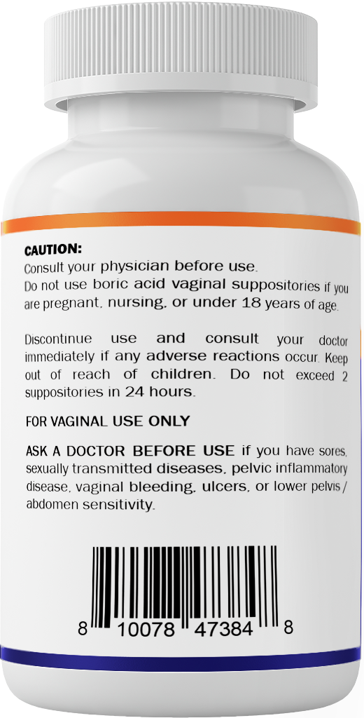 Boric Acid 600mg - 60 Vaginal Suppository