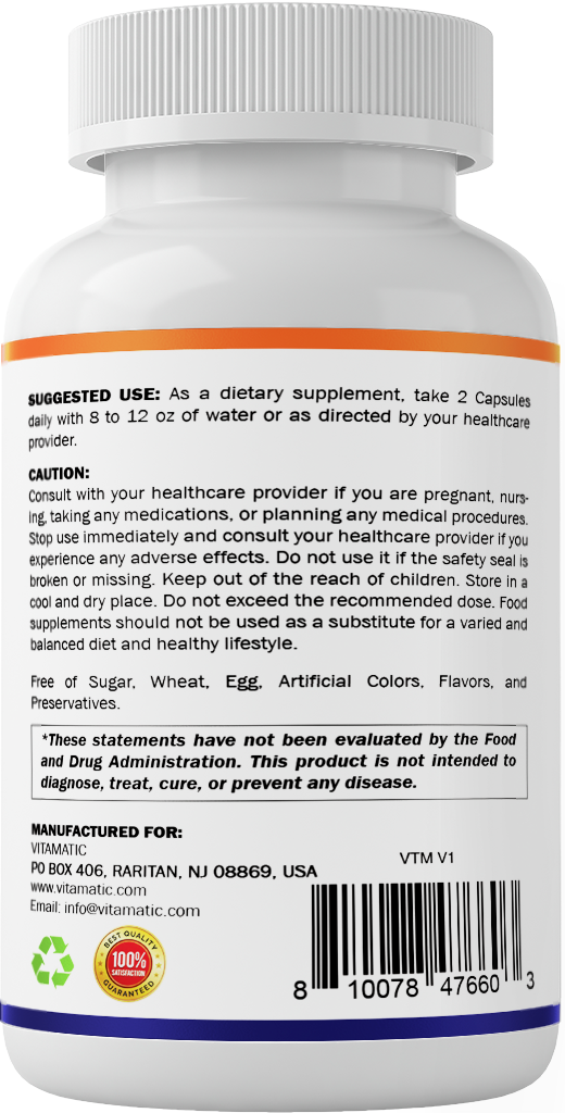 Tinnitus Relief Support 1200mg per Serving, 120 Veg Capsules