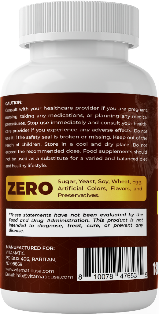 Vitamatic Grass-Fed Beef Thymus + Liver 180 Capsules – Freeze-Dried, Non-GMO, Pasture-Raised, Glandular-Based Formula