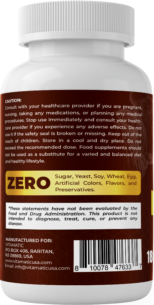 Vitamatic Grass Fed Beef Kidney with Liver - 180 Capsules