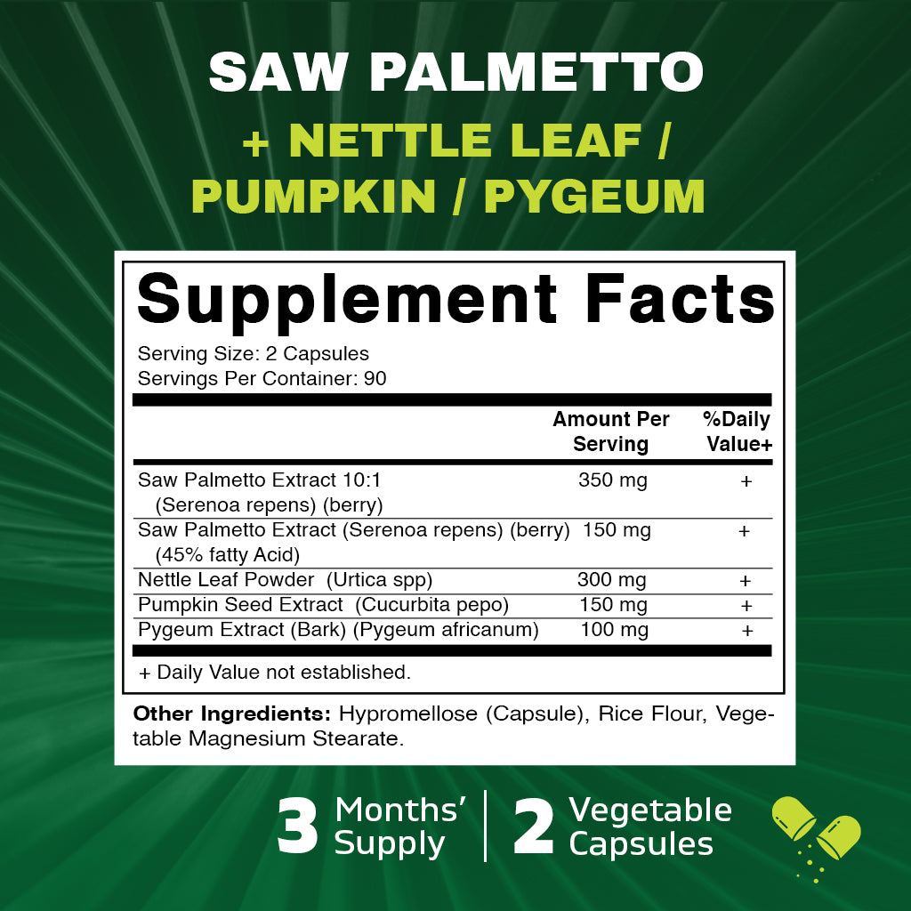 Saw Palmetto Extract for Men & Women 180 Veg Capsules