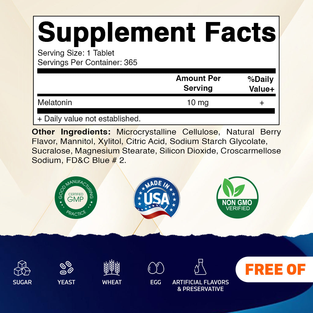 Melatonin 10mg 365 Fast Dissolve Tablets