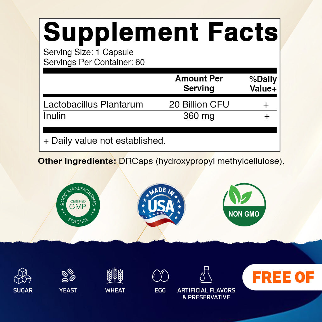 Lactobacillus Plantarum 20 Billion - 60 DR Capsule