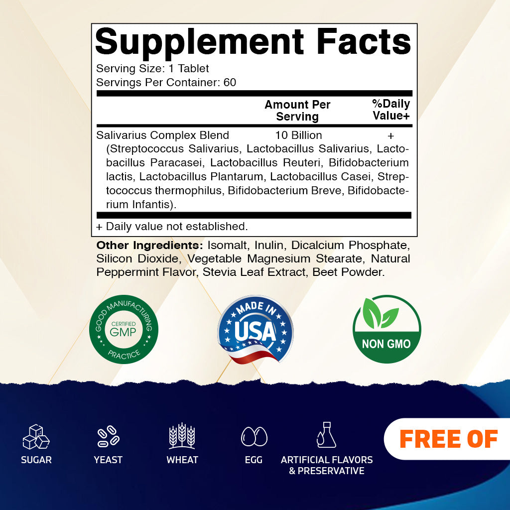 Salivarius Complex 10 Billion Chewable Mint Flavored Tablet - 60 Count