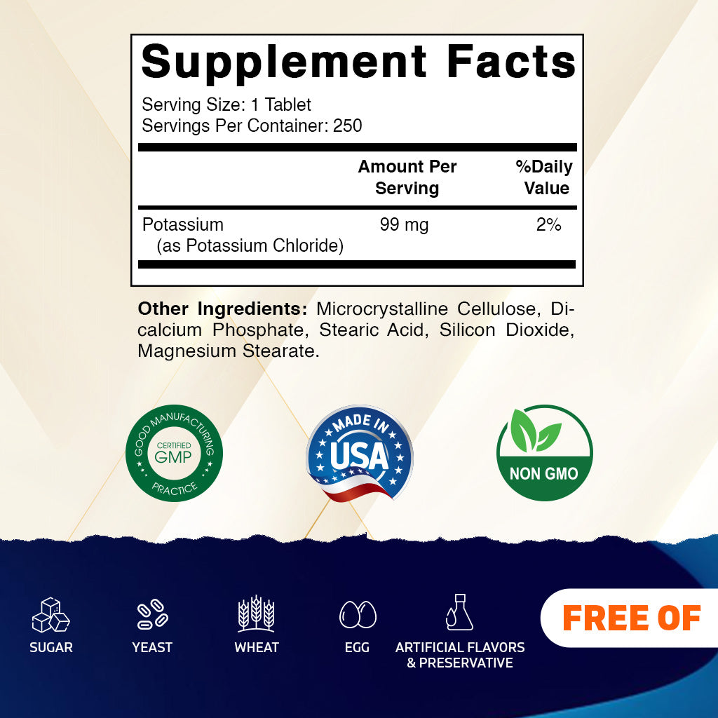 Potassium 99mg – 250 Tablets