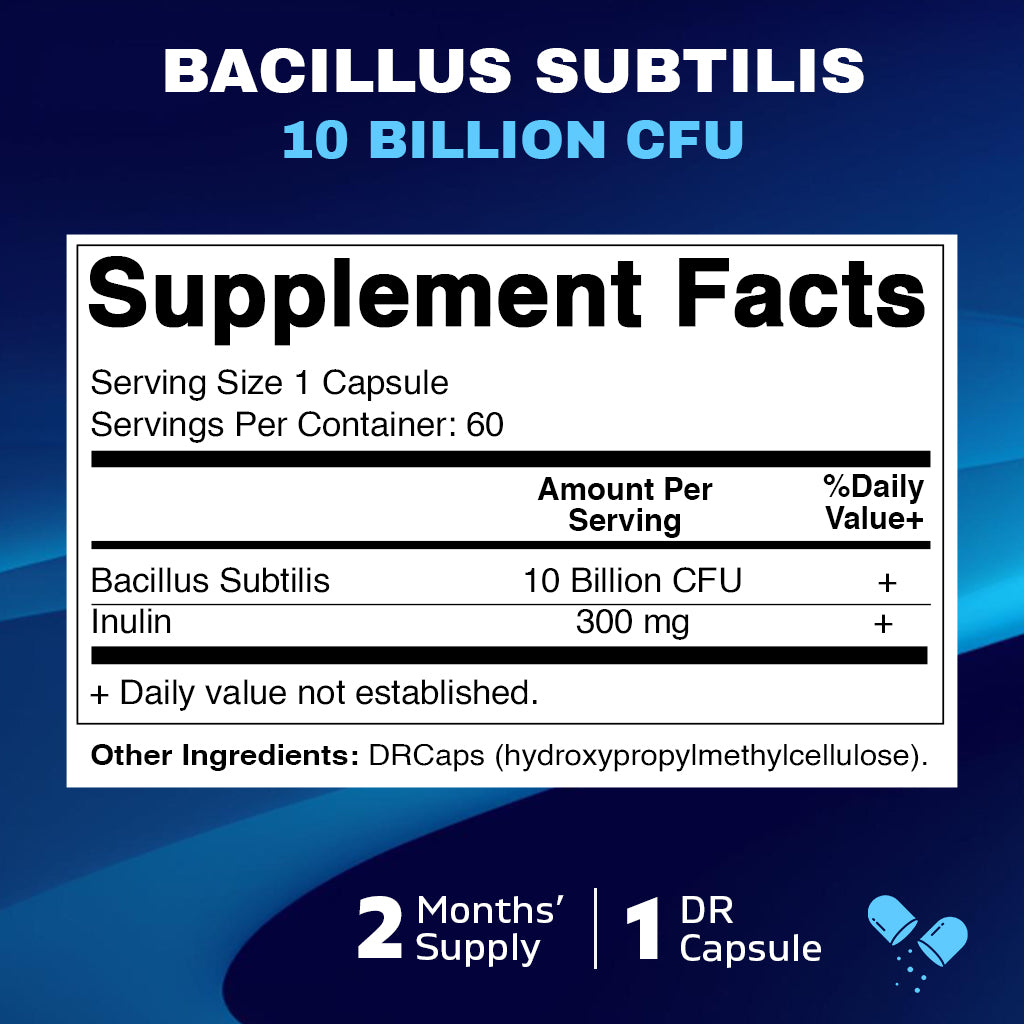 Bacillus Subtilis 10 Billion CFU DR Capsule 60 Capsules