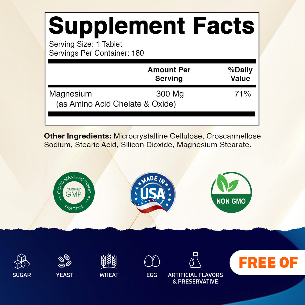 Vitamatic Chelated Magnesium 300mg - 180 Tablets