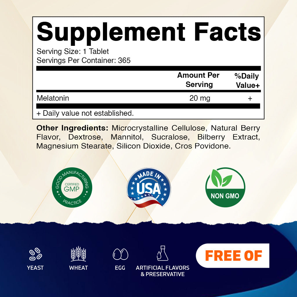 Melatonin 20mg 365 Tablets