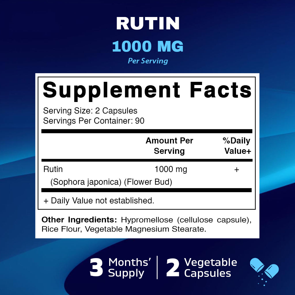 Rutin 1000mg Supplement - 180 Capsules