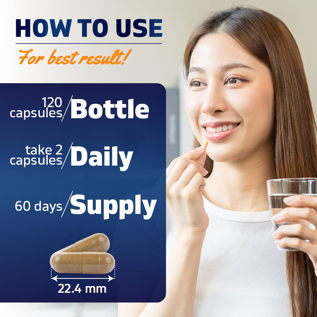 Tinnitus Relief Support - 120 Veggie Capsules - 1200 mg Per Serving