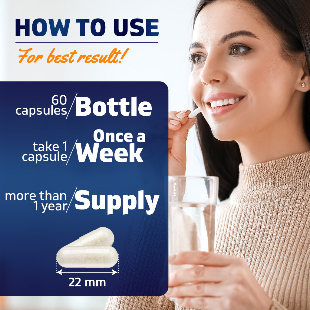 Vitamin D3 50000 IU Weekly Dose - 60 Veggie Capsules
