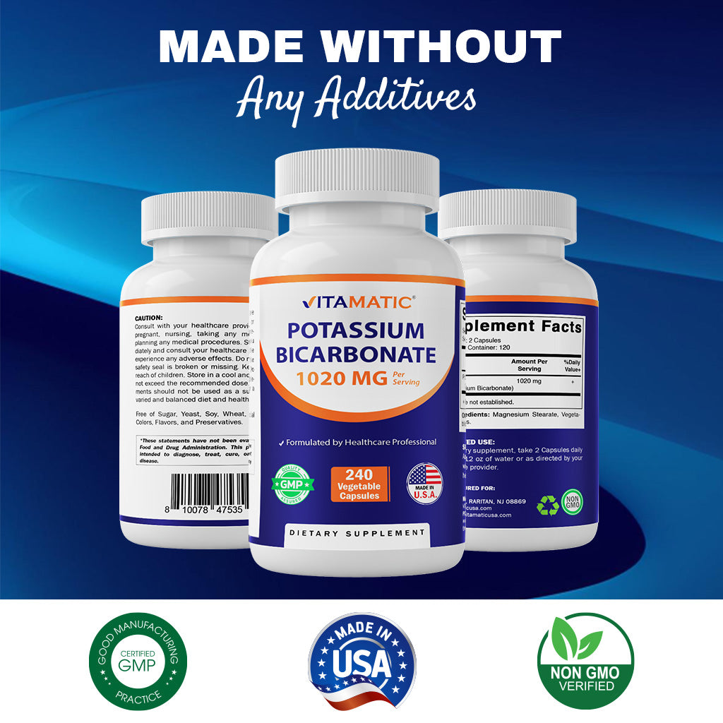 Potassium Supplement 1020 mg | 240 Vegetable Capsules