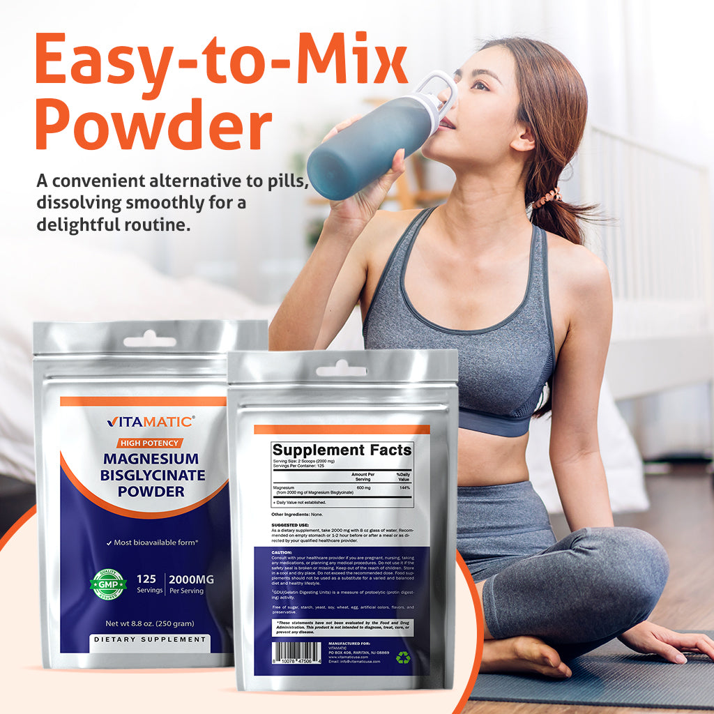 Magnesium Bisglycinate 250gram Powder - 250 Servings