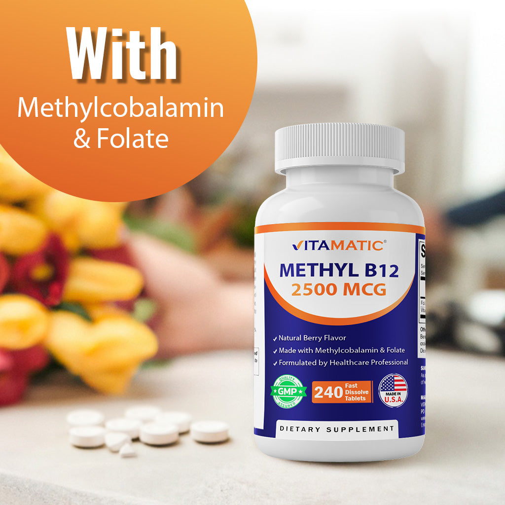 Methyl B12 2500 mcg – Natural Berry Flavor – 240 Fast Dissolve Tablets