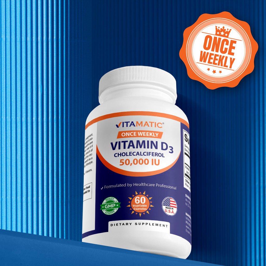 Vitamin D3 50000 IU Weekly Dose - 60 Veggie Capsules