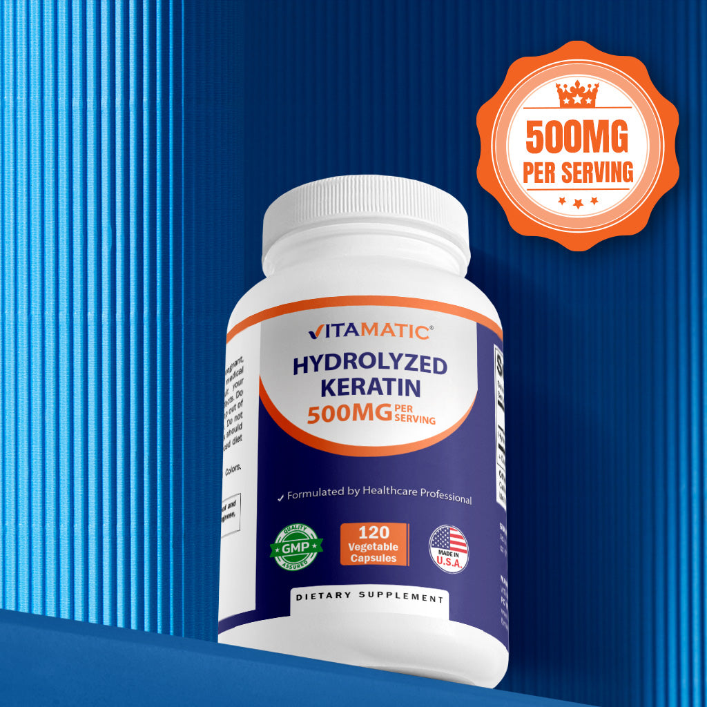 Hydrolyzed Keratin 500mg per Serving - 120 Vegetarian Capsules