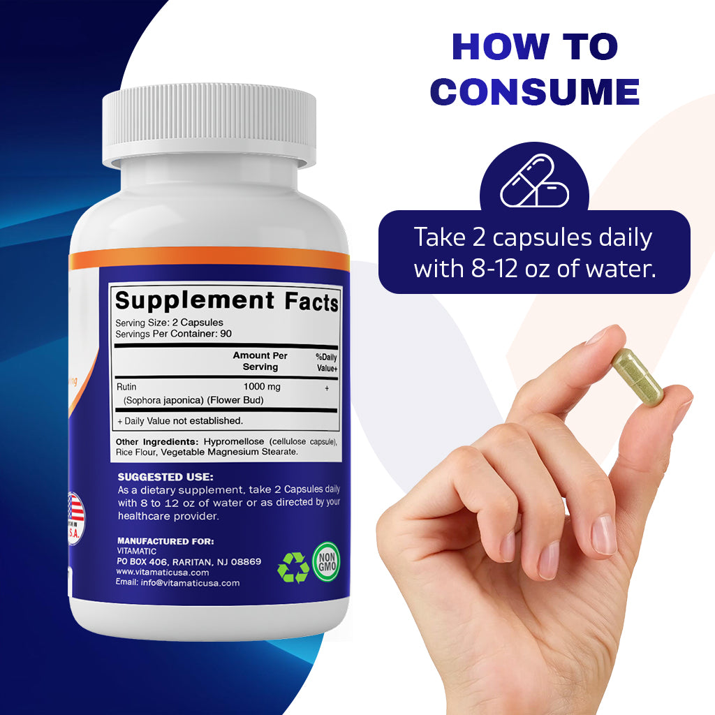 Rutin 1000mg Supplement - 180 Capsules
