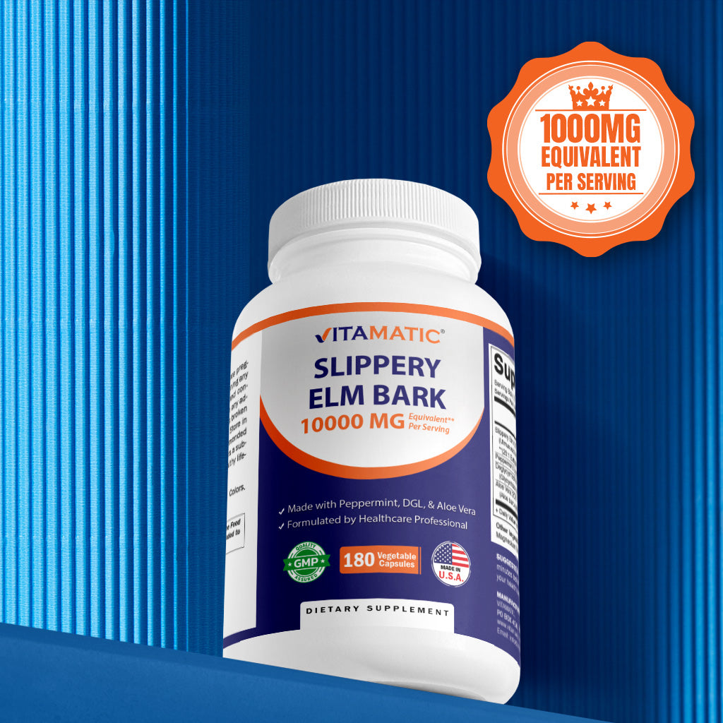 Slippery Elm Bark 10000mg - 180 Vegetarian Capsule