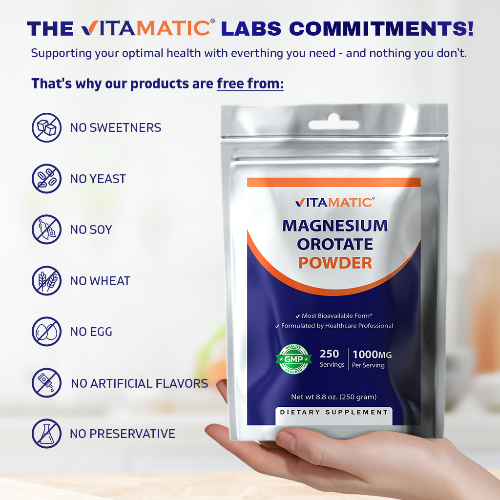 Magnesium Orotate 1000 mg per Serving 250 Grams - 250 Servings