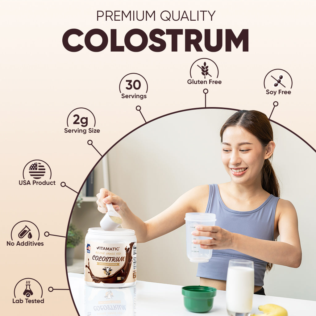 Bovine Colostrum 30% IgG Powder 30 Servings - Chocolate Flavor - 81 Gram