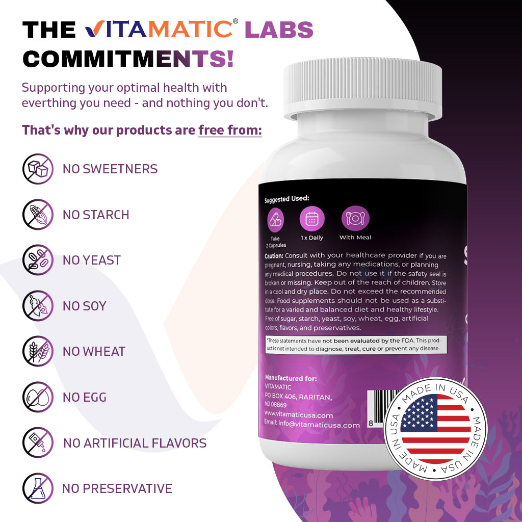 Sea Moss 3000mg with Black Seed Oil, Ashwagandha, Turmeric, Bladderwrack, Burdock - 180 Veg Capsules