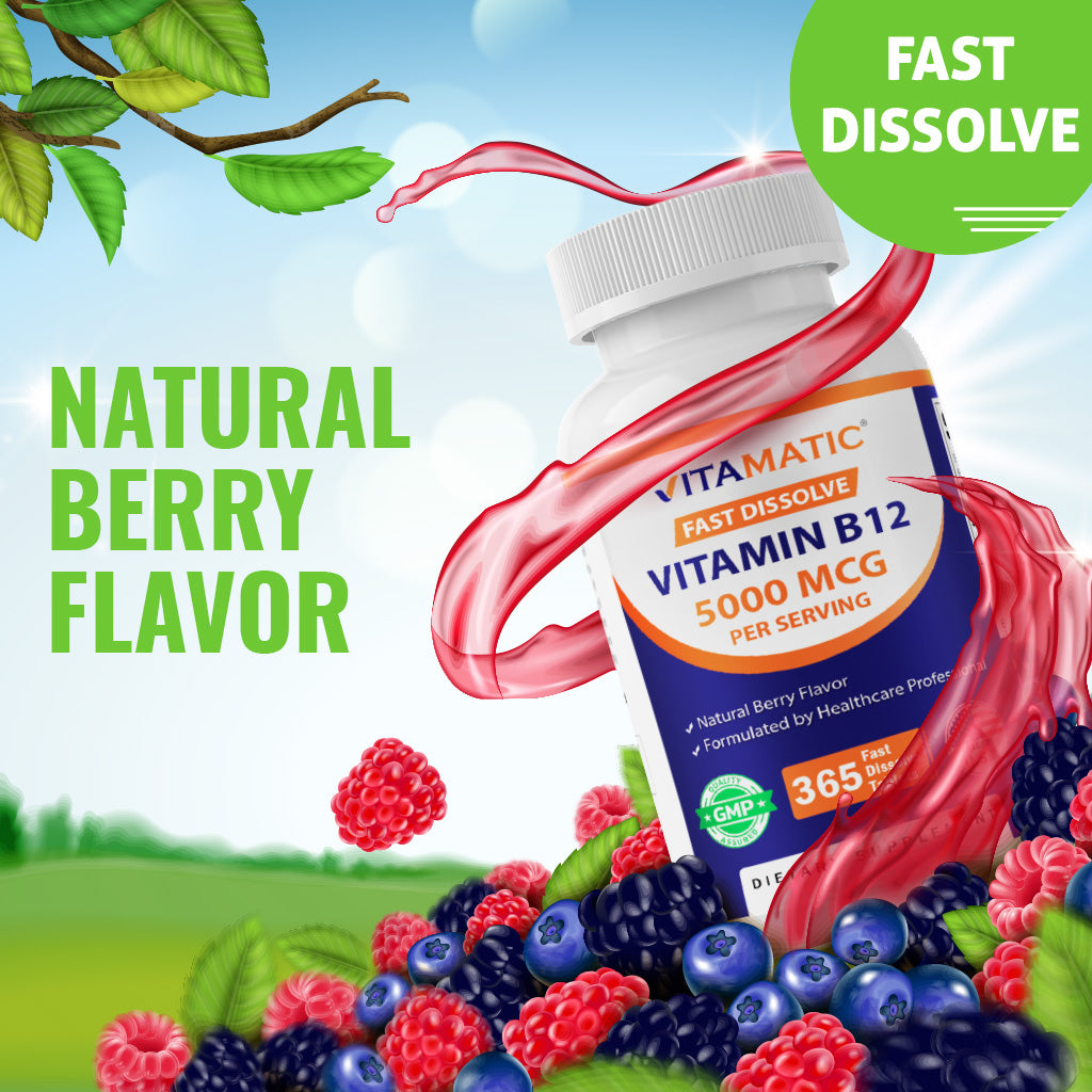 Vitamin B12 5000 mcg per Serving Fast Dissolve 365 Tablets