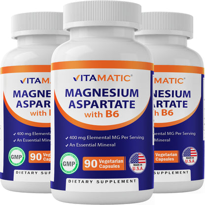 Magnesium Aspartate 400mg 90 Vegetarian Capsules