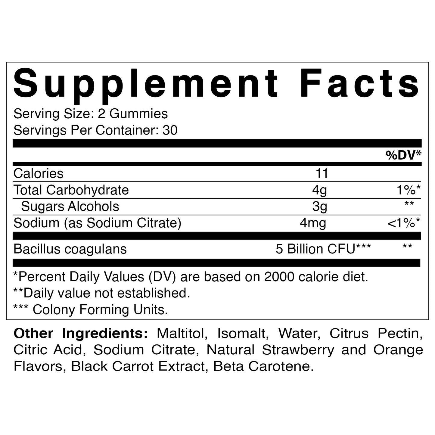 Sugar Free Probiotic 5 Billion - 60 Vegan Gummies