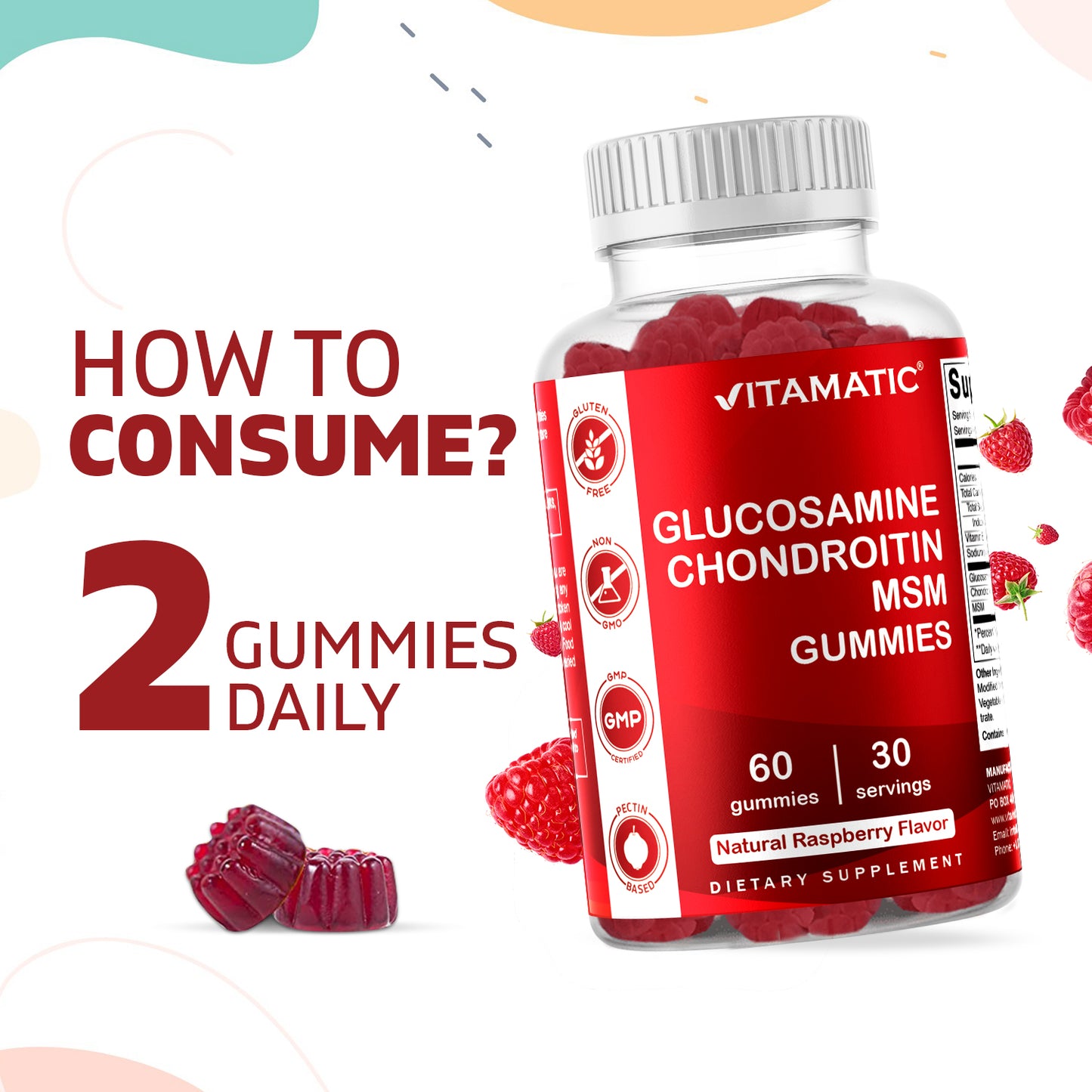 Glucosamine Chondroitin MSM & Vitamin E 60 Gummies