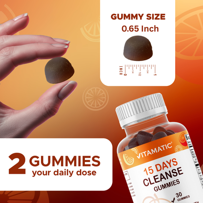 Vitamatic 15 Day Cleanse Gummies with Senna + Psyllium, 60ct