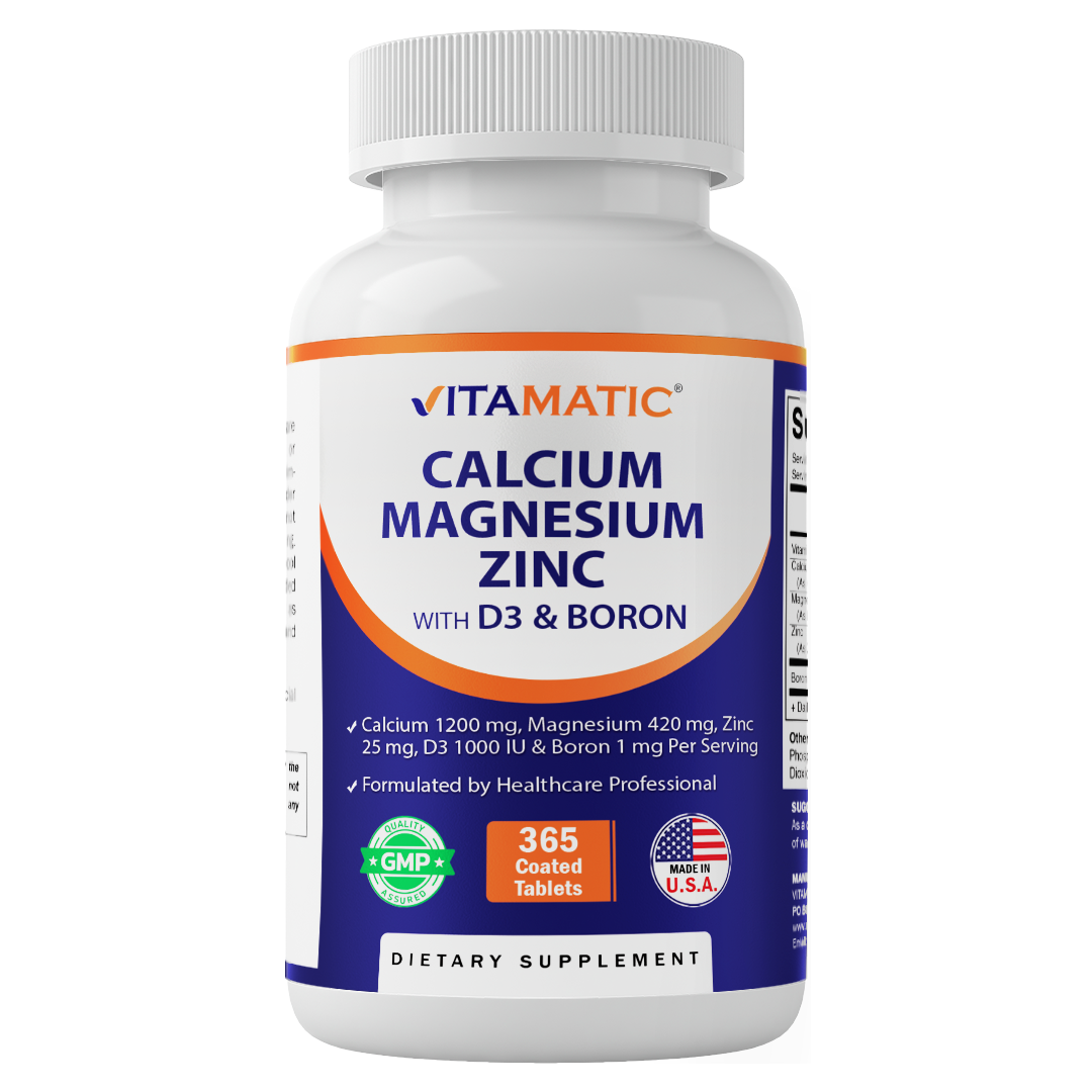 Vitamatic Calcium Magnesium Zinc + D3 & Boron, 365 Tablets