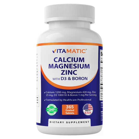 Vitamatic Calcium Magnesium Zinc + D3 & Boron, 365 Tablets