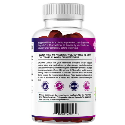 Vitamatic Elderberry Gummies with Vitamin C & Zinc – Mixed Berry Flavor– 60 Gummies