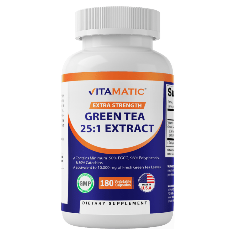 Green Tea Extract with Vitamin C - 180 Veg Capsules
